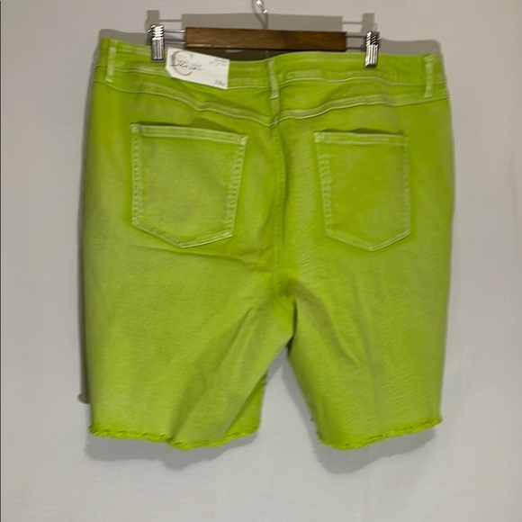 Cato  Faded Neon Green Denim Shorts Sz 20w - Picture 2 of 12